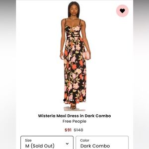 FREE PEOPLE- Wisteria Maxi Dress- Size Medium